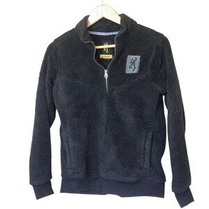 Black BROWNING Sherpa Fleece Pullover sz M